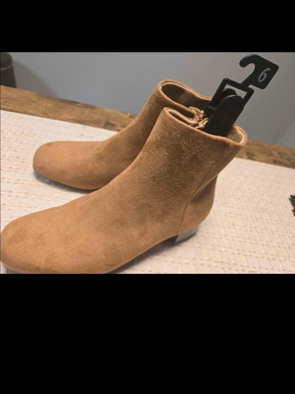 Time and Tru Tan Suede Ankle Booties
